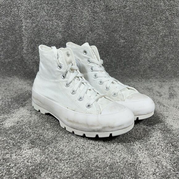 Converse Chuck Taylor All Star Hi 571211C Women’s 8 White Lugged Platform Shoes - Picture 2 of 12